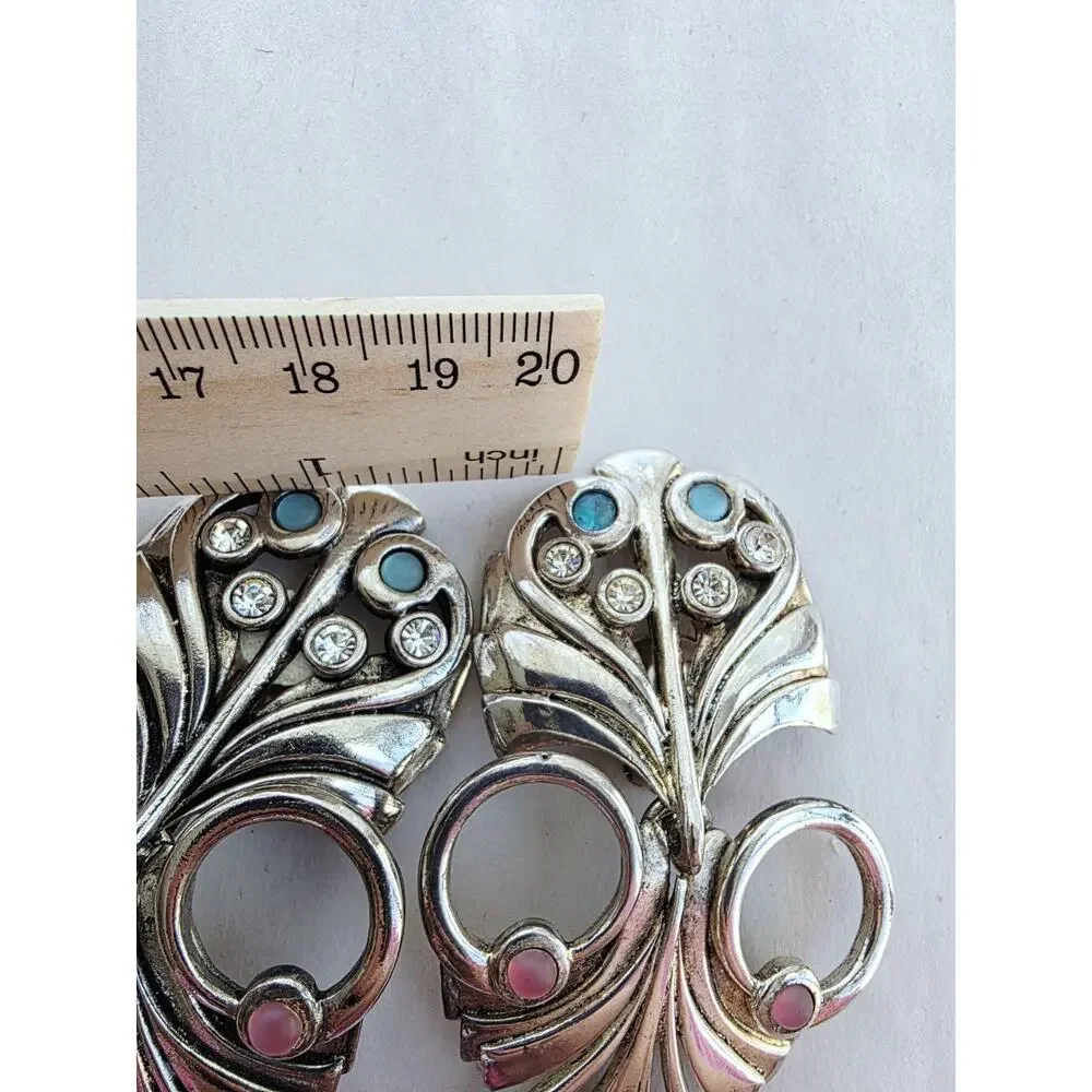 Vintage Signed Abbey Road Earrings - Silver Clip On‎ 3.5